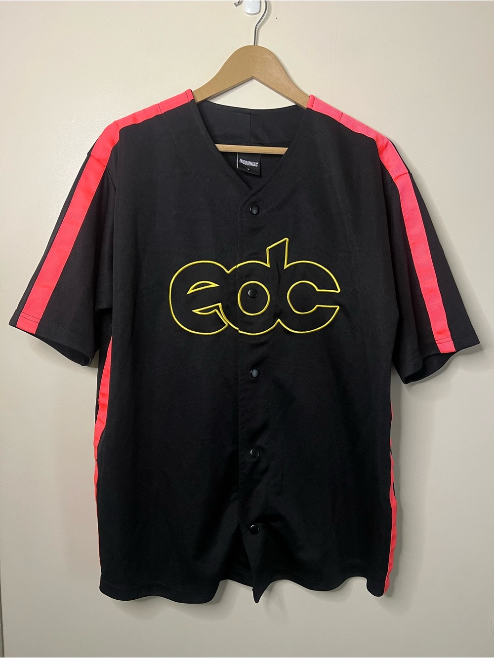 Insomniac EDC Las Vegas Third Eye Smiley Face Baseball Jersey Size L